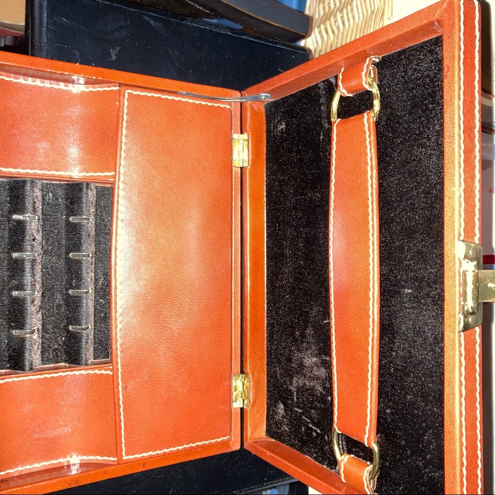 Man’s jewelry box, brown leather